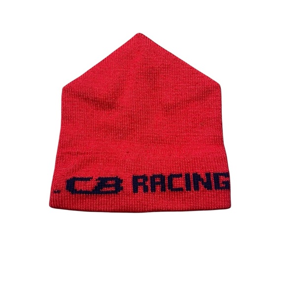 VTG CB Racing Red Wool Signature Beanie Ski Hat CB Sport Made in USA - Picture 1 of 3